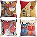 IUYJVR Ensemble 4 pièces Housse de Coussin Picasso 45x45 cm Motif Abstrait rétro imprimé Coton et Lin Housse de Coussin décorative adaptée au canapé Moderne Chambre Bureau voiture-45 x 45 cm_Style-4