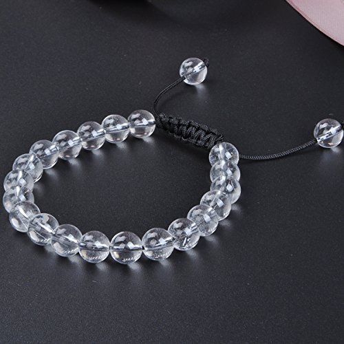 Image of Massive Beads Natural Healing Power Gemstone Crystal Beads Unisex Adjustable Macrame Bracelets 8mm