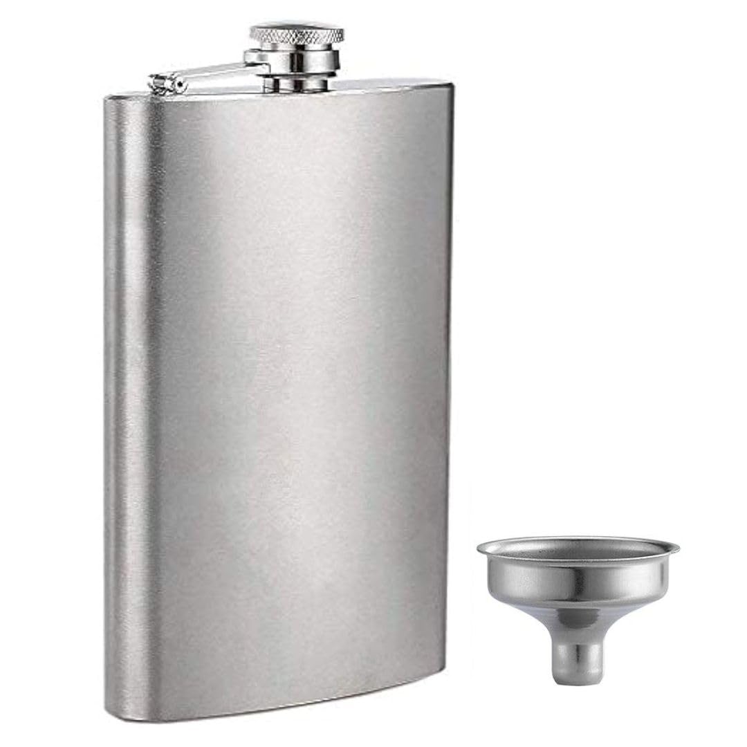 Hip Flask 10 Oz with Funnel/Design Engraved Alcoholic Beverage Holder Wine Whiskey Drinks Stainless Steel Bottle (300 ml)-image-31
