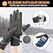 Tiny Chou Winter Gloves for Women Men - Warm, Touchscreen, Non-Slip Thermal for Cold Weather - Running, Cycling, Driving, Hiking - Windproof Lightweight Bike Gloves, Grey - Medium