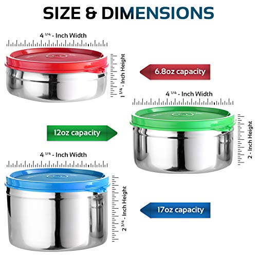 Image of Signoraware Executive Stainless Steel Containers Set (200ml+350ml+500ml |Setof3| Multicolour)