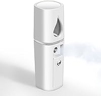 Vista 7 de GIVERARE Nano vaporizador facial, práctico mini rociador con espejo, rociador de niebla recargable por USB, tanque de agua visual hidratante e