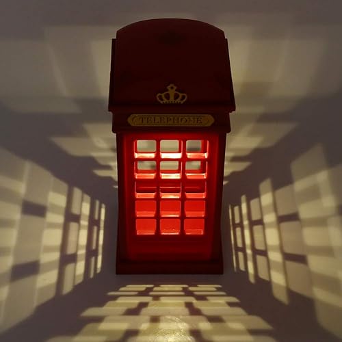 Miniatura 8 de ASHATA Cabina de teléfono retro LED lámpara de noche táctil regulable mesa escritorio luz para dormitorio estudiantes dormitorio dormitorio