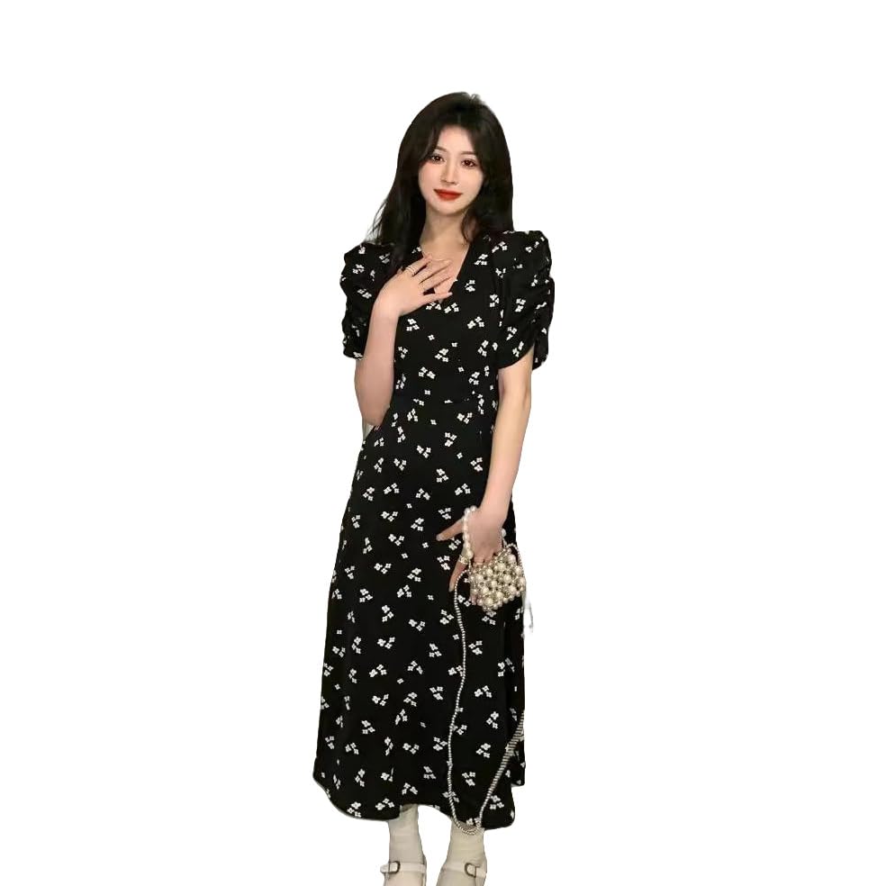 Robe noire en mousseline haut de gamme au design chic pour cocktail