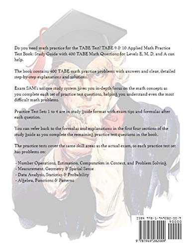 TABE 9 & 10 Applied Math Practice Test Book: Study Guide with 400 TABE Math Questions for Levels E, M, D, and A (TABE Test of Adult Basic Education Series by Exam SAM) - Image 2