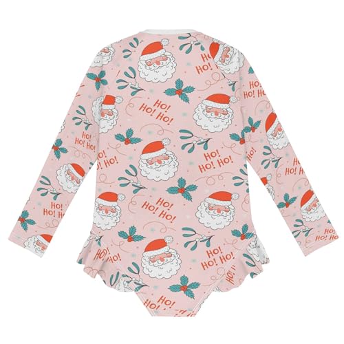 Image of Baby Girl Bathing Suit Long Sleeve UPF 50+ One Piece Toddler Swimsuit