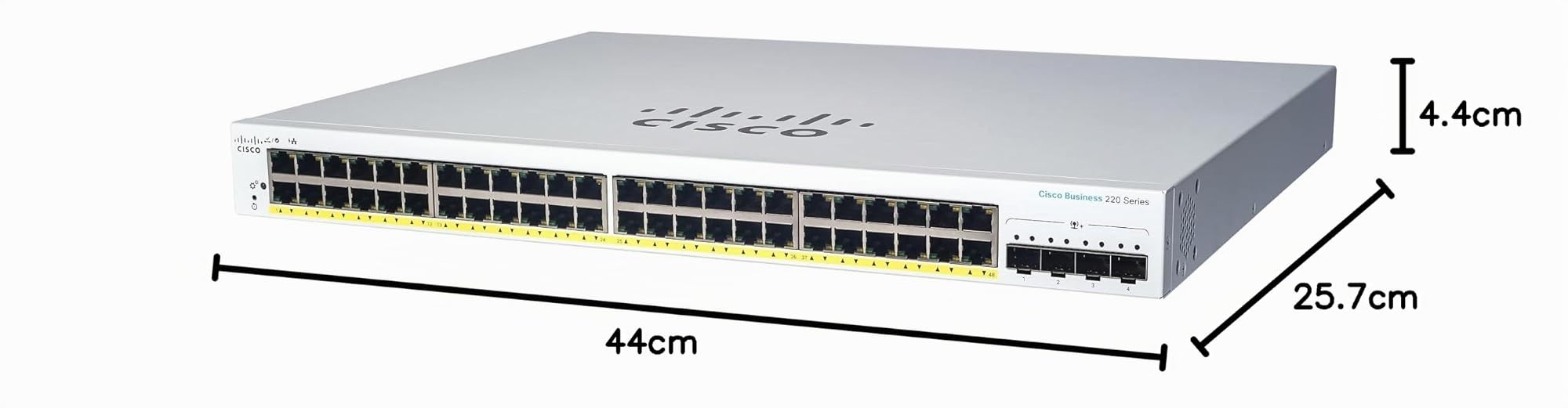 Cisco Business Smart Switch CBS220-48T-4G | 48 porte GE | 4 SFP da 1G | Garanzia hardware limitata di tre anni (CBS220-48T-4G-EU)