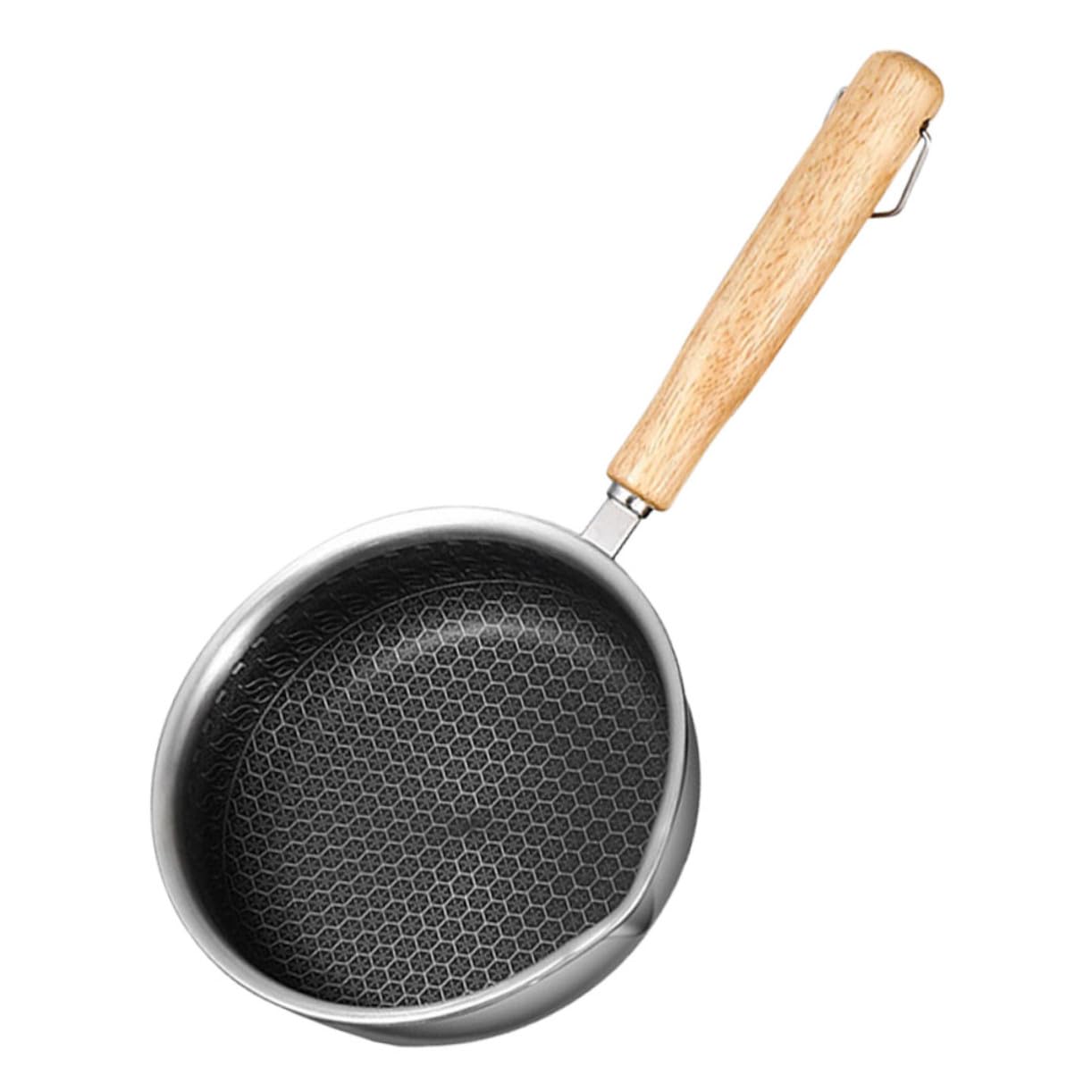 POPETPOP Padella Antiaderente in Acciaio Inox Padella per Uova e Bistecche Fondo Piatto per Distribuzione Calore Uniforme Comodo Manico per Presa Salda Leggera e Portatile