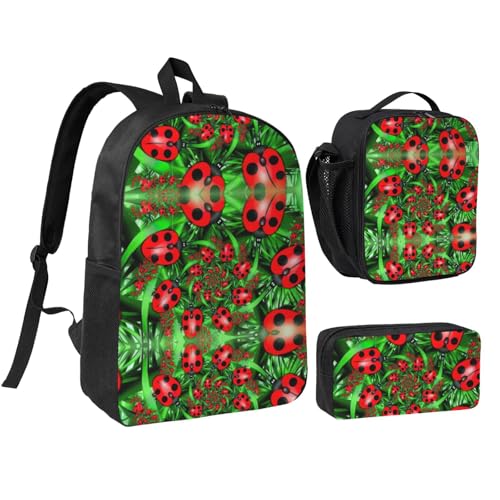 Sac à dos 3 en 1 imprimé coccinelle pour les sorties scolaires et voyages
