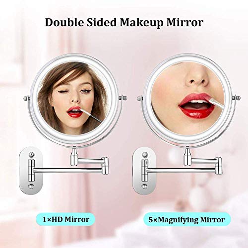 Espejo de Maquillaje Led 8 Pulgadas Montaje Pared miniatura 2