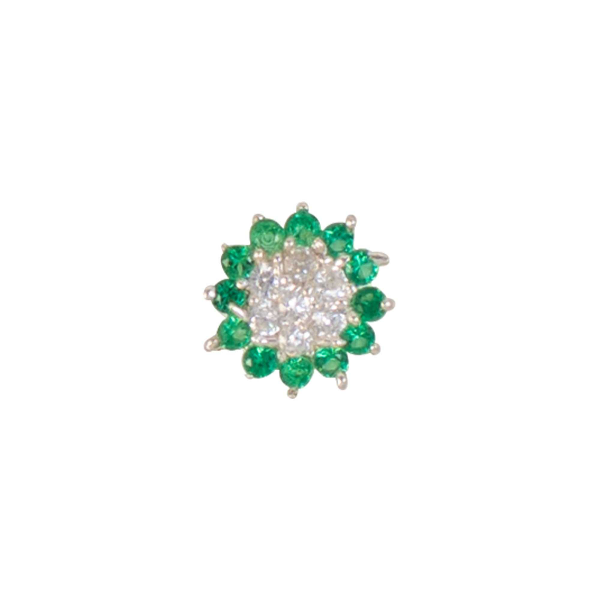 tvisva jewels 925 Sterling Silver Green Floral Nose Pin for Women & Girls-picture-13