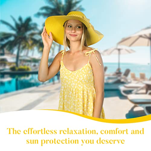 Funcredible Yellow Sun Hat For Women - Yellow Wide Brim Hat thumb #5