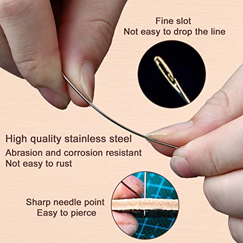 image for JekiiNova Self Threading Needles, 36pcs Needle Threader for Hand Sewin