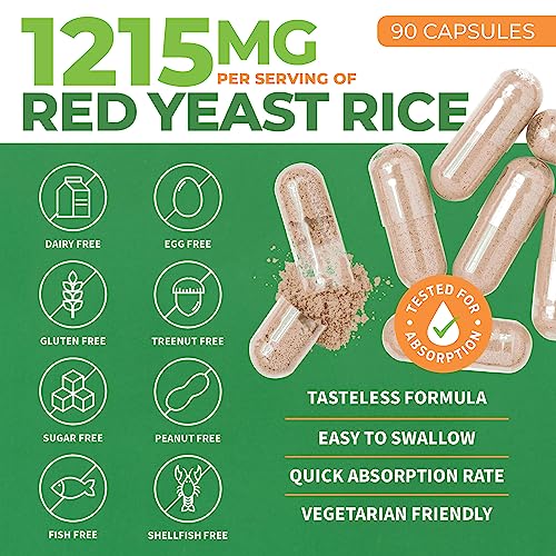Forestleaf FL-RED-YEAST Yeast Rice 1200 Mg. Capsules - Extra Strength Red Rice Yeast With Coq10 Supplement thumb #2