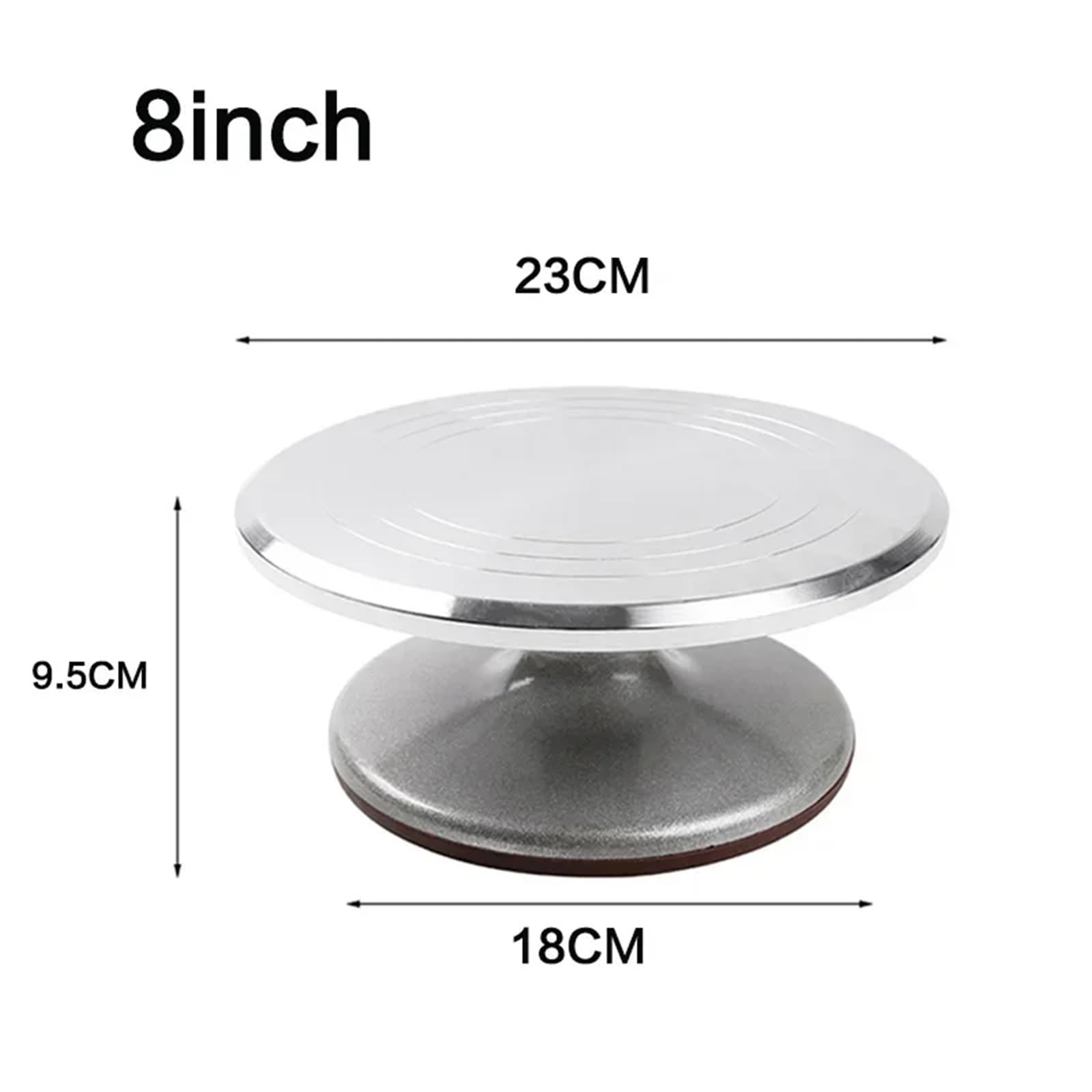 Base Giratoria Tartas Base giratoria de aleación de Aluminio for decoración de Pasteles, Pan, panadería, Crema, Herramientas for Hornear de 8, 10 y 12 Pulgadas(8inch)