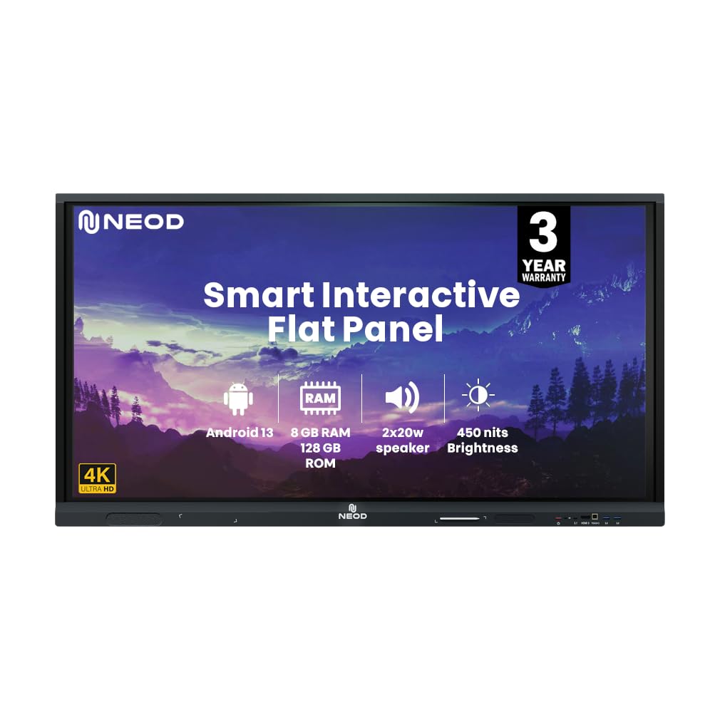 NEOD 65 Inch 4K UHD Touch Screen LED TV UltraTouch Display Interactive Flat Panel Monitor(3840 x 2160 Pixels) Android 13 | for for Teaching, School, College, Institute & Home |8GB 128GB|-image-23