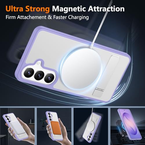Image of SPIDERCASE Magnetic for Samsung Galaxy S26 Case, [3 Stand Ways][ Military Grade Drop Protection] with Invisible Stand Shockproof Slim Case for Samsung Galaxy S26 6.3 inch, Light Purple