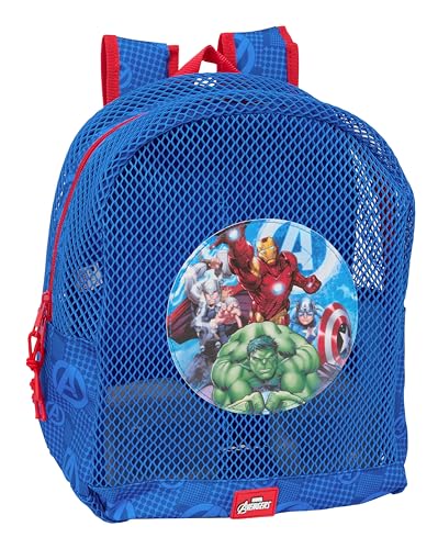 Safta AVENGERS - Mochila Infantil de Playa, Anti Arena, con Asas, Fácil Limpieza, Ideal para Niños de Diferentes Edades, Cómoda y Versátil, 32x12x38 cm