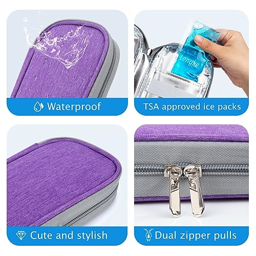 Image of YOUSHARES Insulin Cooler Travel Case, Diabetic Travel Case TSA Approved with 2 Ice Packs for GLP-1, for Ozempic, for Insulin Pens and Insulin Vials for Daily & Travel