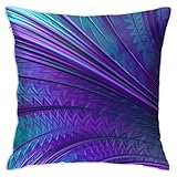 Abstract in Blue and Purple Throw Pillow Covers Cozy Square Throw Pillow Case Home Decoration for...
