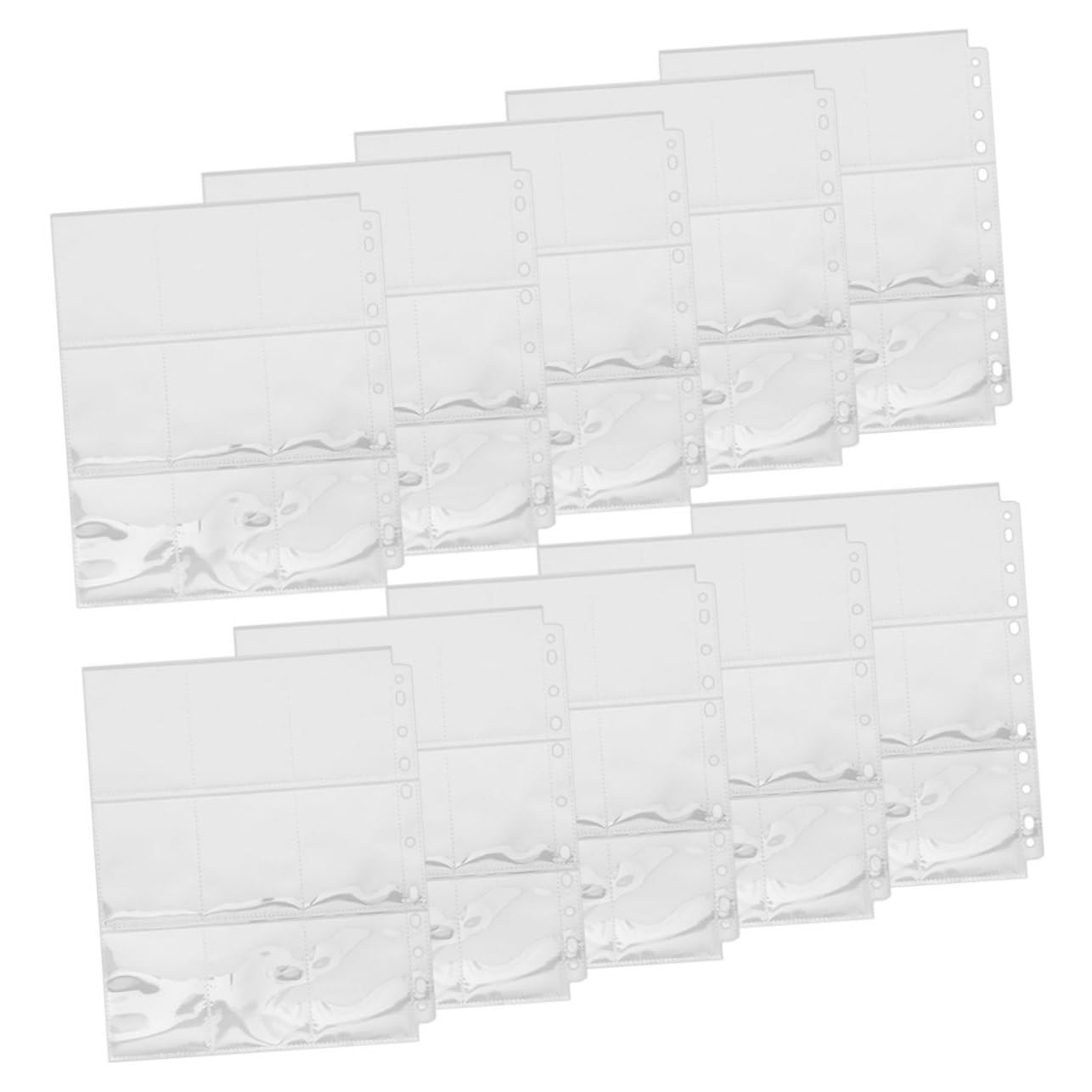 50Pcs Trading Card Sleeves Double Sided Photo Album Pages Refill for Ring Binders and Sturdy Protectors for Baseball and Football Cards