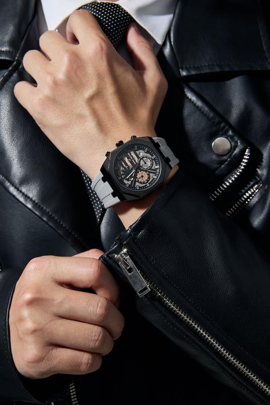 Image of Daniel Hechter Paris Orsay Collection Multifunctional Watch for Men with Octagone Dial and Silicon Strap-DHM1007