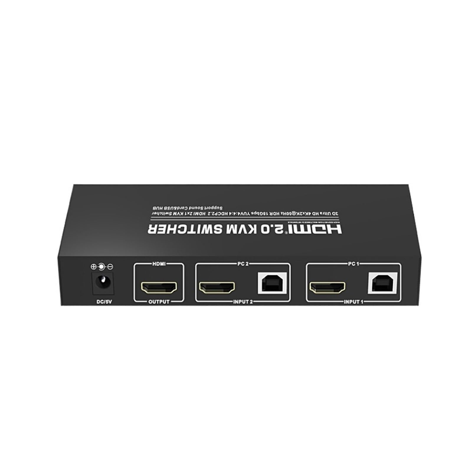HDMI-Compatible 2.0 USB 2x1 KVM Switcher 4K@60Hz HDR Hotkey Remote Control HDCP2.2 Video Switch Keyboard Mouse Selector for PC(USB 2.0 Version)-image-26
