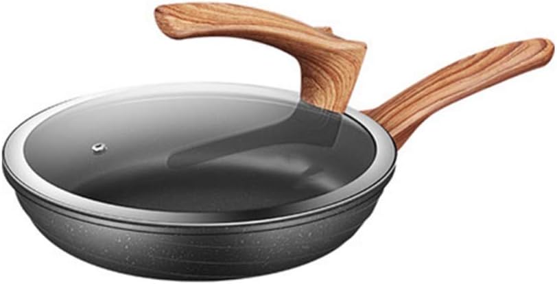 HBJWOV Glass Stand Lid Maifan Stone Non stick Pan Frying Single Handle 26cm Multi-function