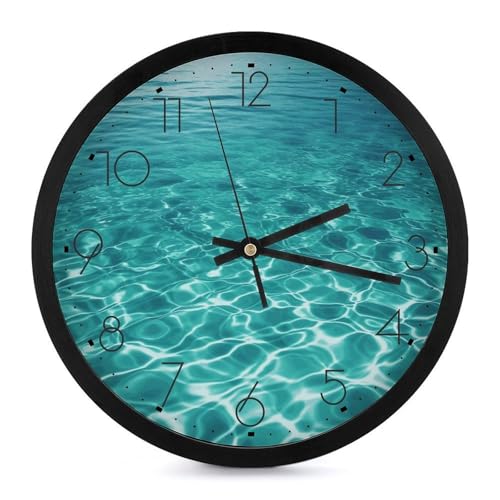 Horloge murale numérique décorative bleue ronde de 25,4 cm - 2