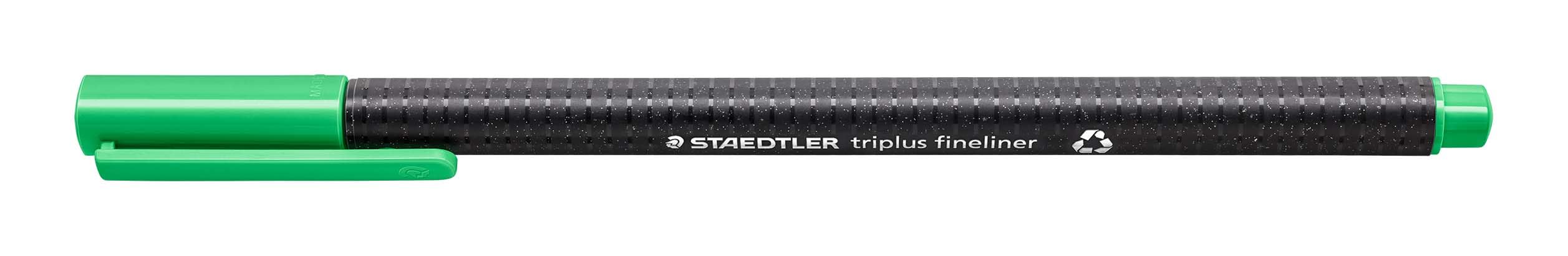 Staedtler 334-550 Fineliner Triangular Shaft in Cardboard Case Cover Metal Tip, 0.3 mm, Pack of 10, Black. โ image 1