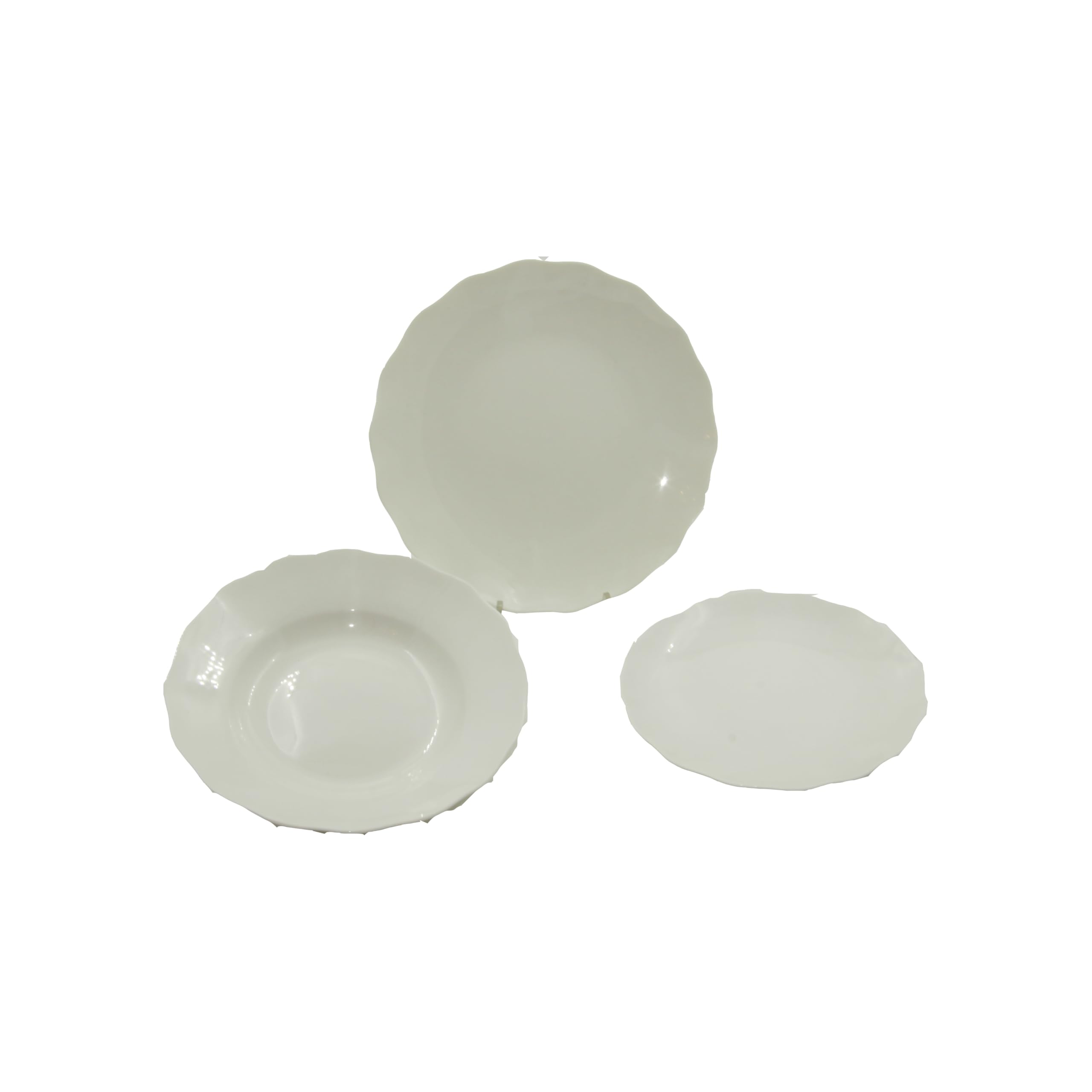 The Royal Family Servizio Piatti "Classic White" per 6 posti tavola (18 Pezzi) in Porcellana Lucente e Resistente