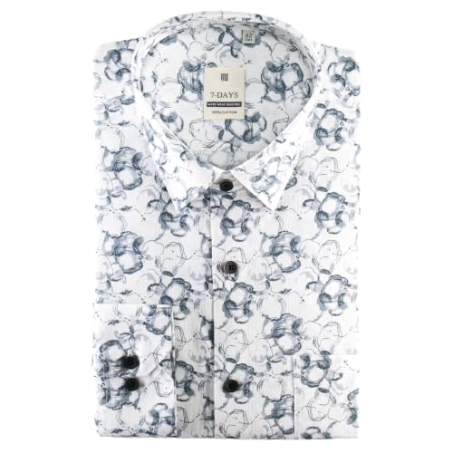 Image of 7-DAYS Men's Premium Formal Printed Shirt - 100% Cotton, Regular Fit, Full Sleeves, with Pocket - Stylish for Special Occasions.