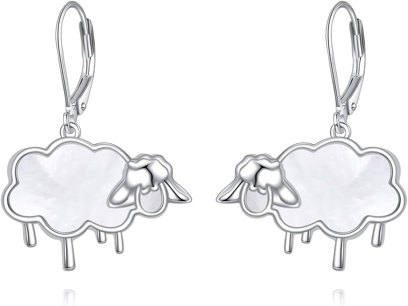 Animal Earrings Sterling Silver Moonstone Dangle Drop Earrings Animals Jewelry Gift for Women
