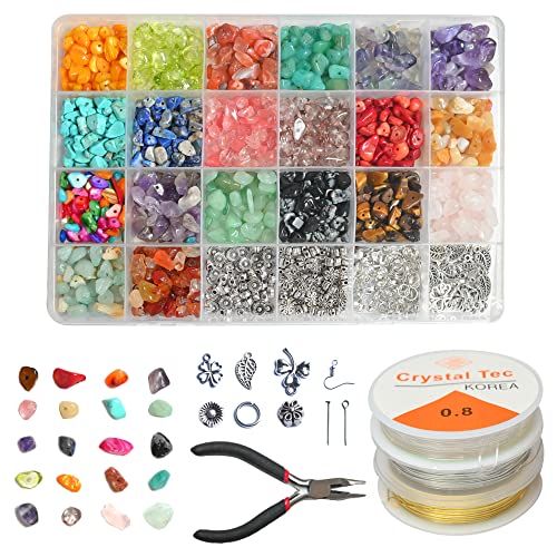 Tergwa Crystal Jewelry Making Kit 1600 pcs Crystal Beads Gemstones Ring Making Kit, Earrings, Necklace, Bracelet Making. Crafty Charms Complete Jewelry Making Supplies for Kids and Adults