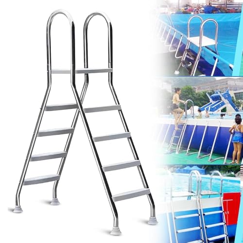 Escalera para piscina elevada de 52 pulgadas con 4 peldaños miniatura 1