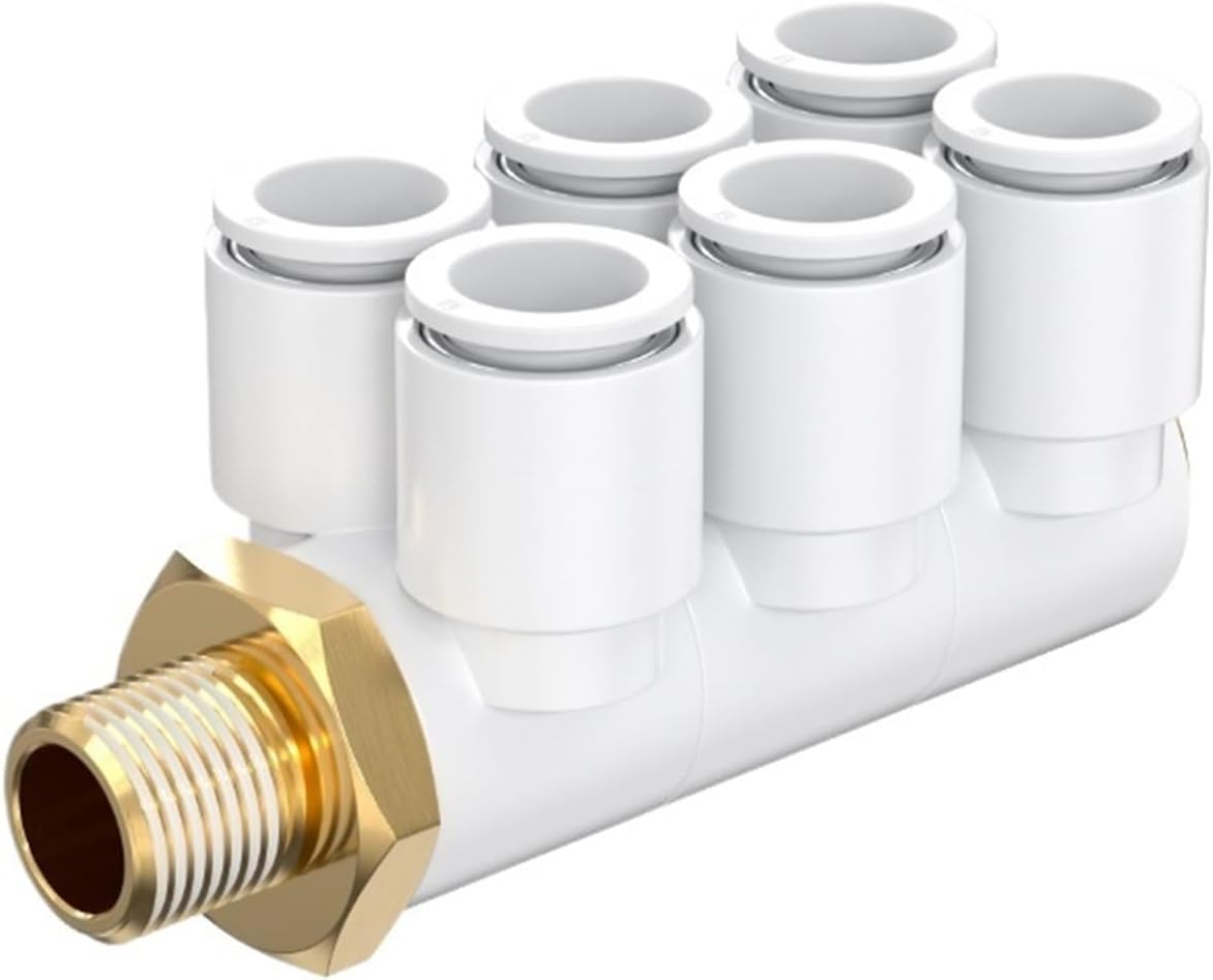 1pcs One-to-six thread double head 6 sets of pneumatic fast plug-in connector KQ2ZT04-01 06-02 08-03 10-04S(KQ2ZT 6-01S)