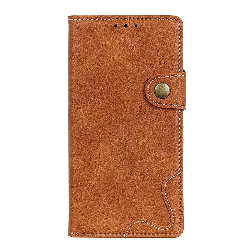 Nicelin Case for iPhone 14 Pro Max, PU Leather Wallet Type Magnetic Clasp Flip Wallet Case [A8-005#] (Brown)