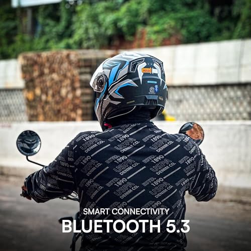 Image of HEADFOX N2F Air 7 Metro: Smart Bluetooth Helmet for Man & Women with Features for Easy Calls, Music, GPS, Waterproof, Voice Assistant, Dual Visior, 31 Flashlight Modes.