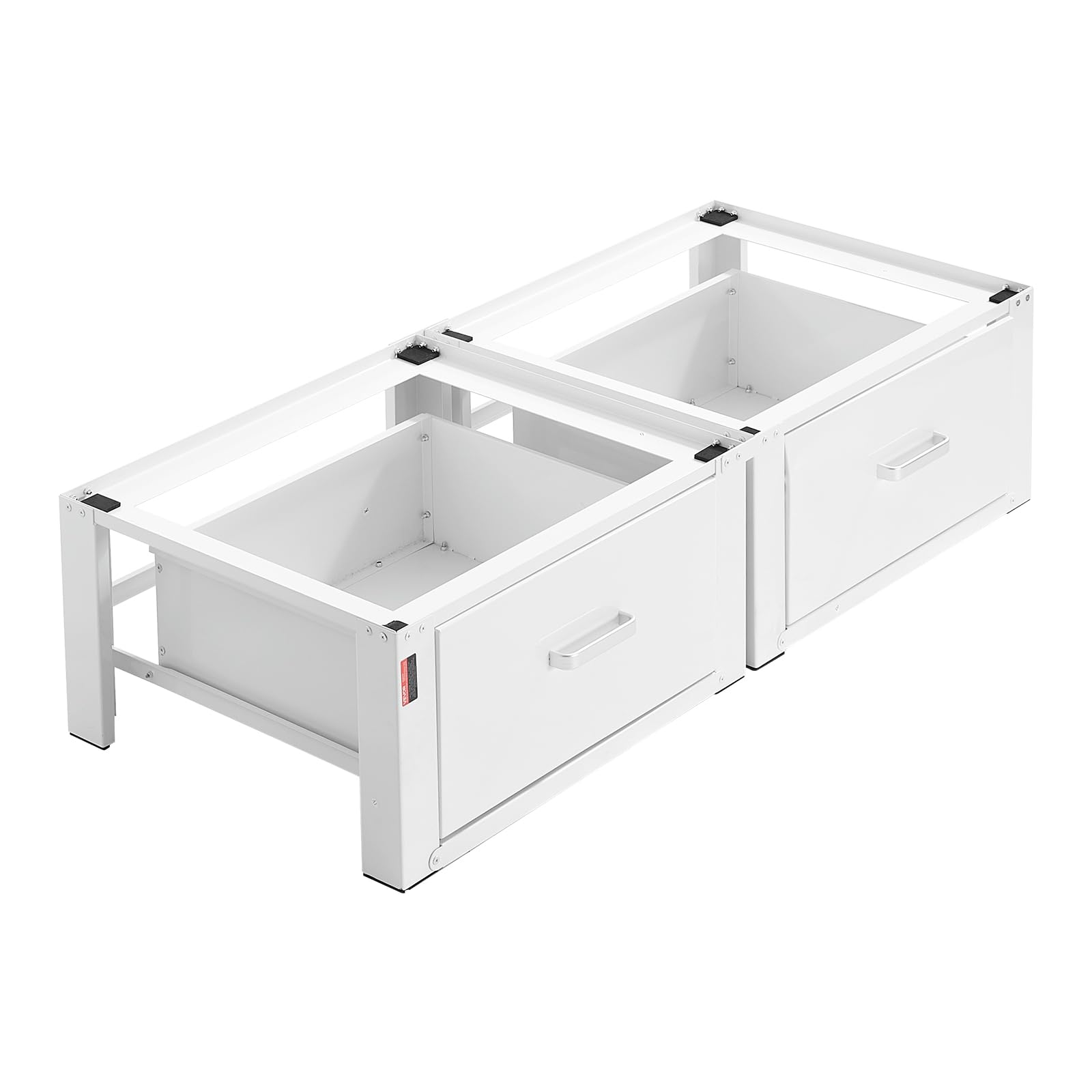 VEVOR Waschmaschinen Untergestell, 290 mm Hoch, Waschenmaschinenerhöhung mit Schublade, Tragkraft 150 kg, Rutschfeste Füße, Stahl-Trocknersockel, Podest, Universell Passend, Weiß, 2er-Pack