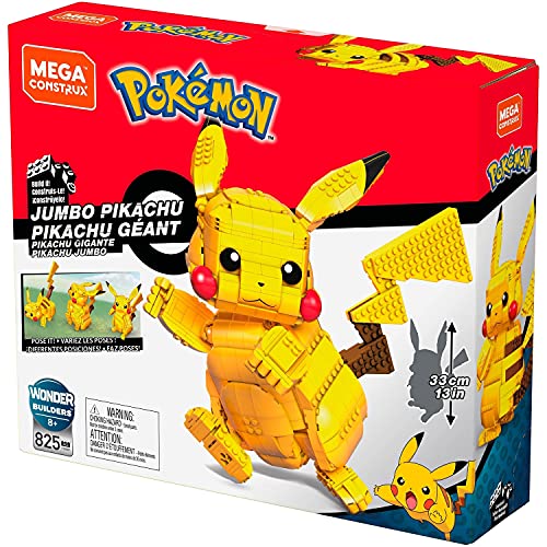 Mega Mega Pokémon Jumbo Pikachu toy building set, 12 inches tall, poseable, 825 bricks and pieces, for boys and girls… – Bild 5