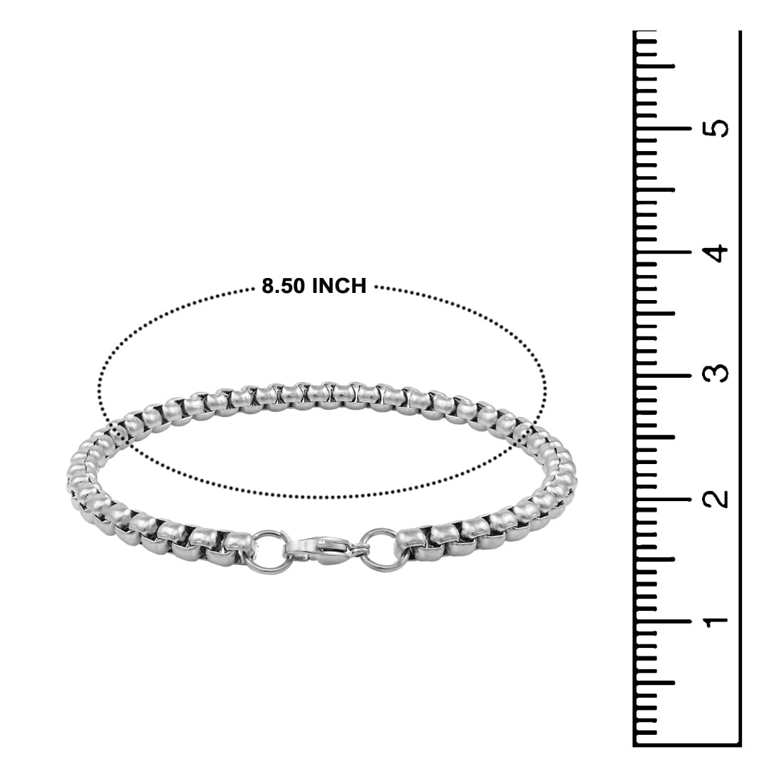 Stainless Steel Chain Wrist Bracelet (Silver)