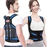 Posture Corrector for Women and Men - Adjustable Back Brace for Pain Relief - Enhances Posture and Provides Lumbar Support - Upper and Lower Back Straightener - Breathable Back Support (Black, Large)
