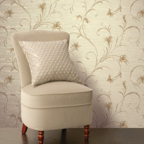 Papier peint feuilles marron Athena l elegance de la collection Fairwinds Studio chez vous