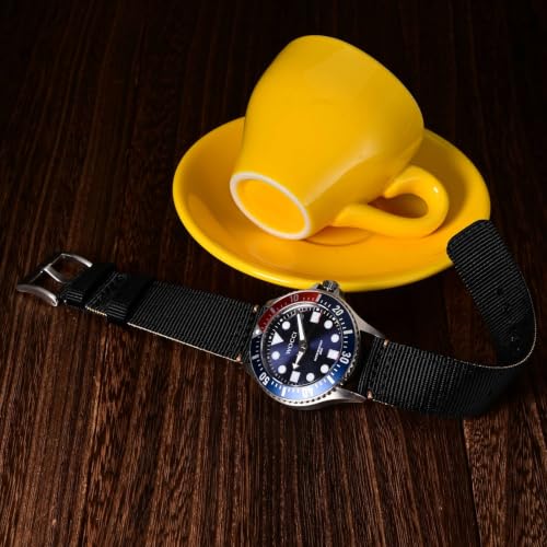 Image of WOCCI Nylon Watch Bands, Contrast Woven Design, Quick Release, Stainless Steel Buckle, Band Width 20mm 22mm 24mm 26mm