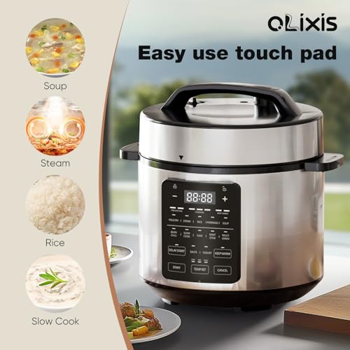 OLIXIS Electric Pressure Cooker 6 Quart Stainless Steel Multi Cooker Electric for Pressure 12-in-1 Rice, Steamer, Yogurt Maker, Slow Cook,Meat Stew, Cake, Porridge, Multigrain - Image 5