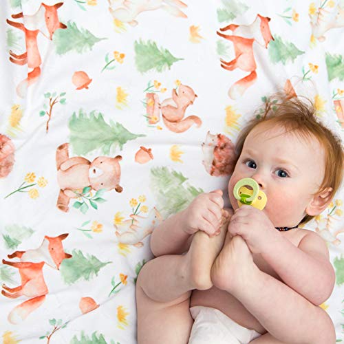 Image of Honey Lemonade - Premium Soft Plush Lightweight Minky Dot Toddler Baby Blanket for Newborn 30 inchx40 inch - Soft Baby Blanket for Boys and Girls - (Forest Friends Green) Unisex
