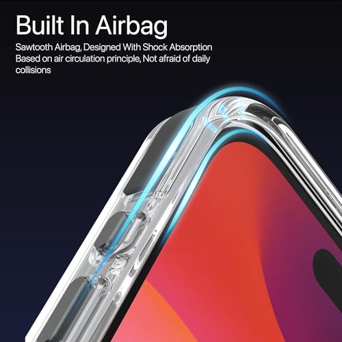 Image of Vaku Luxos Back Cover Case for iPhone 15 Pro Shockproof Scratch Resistant Slim Thin Military-Grade Protection Support Mag-Safe Wireless Magnetic Charging - White