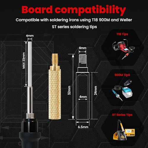 Image of Heat Set Insert Tips 8Pcs /Soldering Tips for Thread Inserts M2M2.5M3M4M5M6M8#2-56#4-40#8-32#10-24 1 /4 inch, Compatible with T18 ST 900M FX888D FX600 WLC100 Irons- Press Tool for Plastic3DPrinterComponents