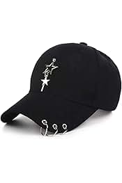 Comprar ARAWARA K-pop - Gorra ajustada metálica con cadena de anillo, diseño único, adorno de estrella