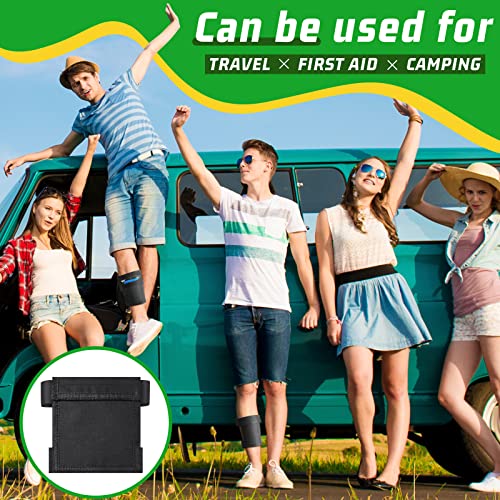 Kacctyen 2 Pcs Security Ankle Wallet Pouch Black Ankle Wallet Stealth Tactical Nylon Leg Unisex Leg Strap Pocket for Credit Cards Travel First Aid Camping Phone3